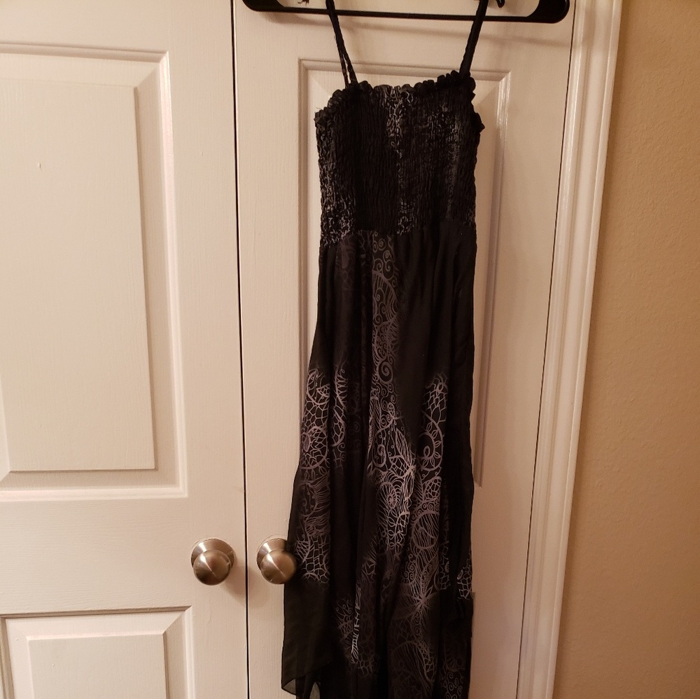Black and white handkerchief hem sun dress